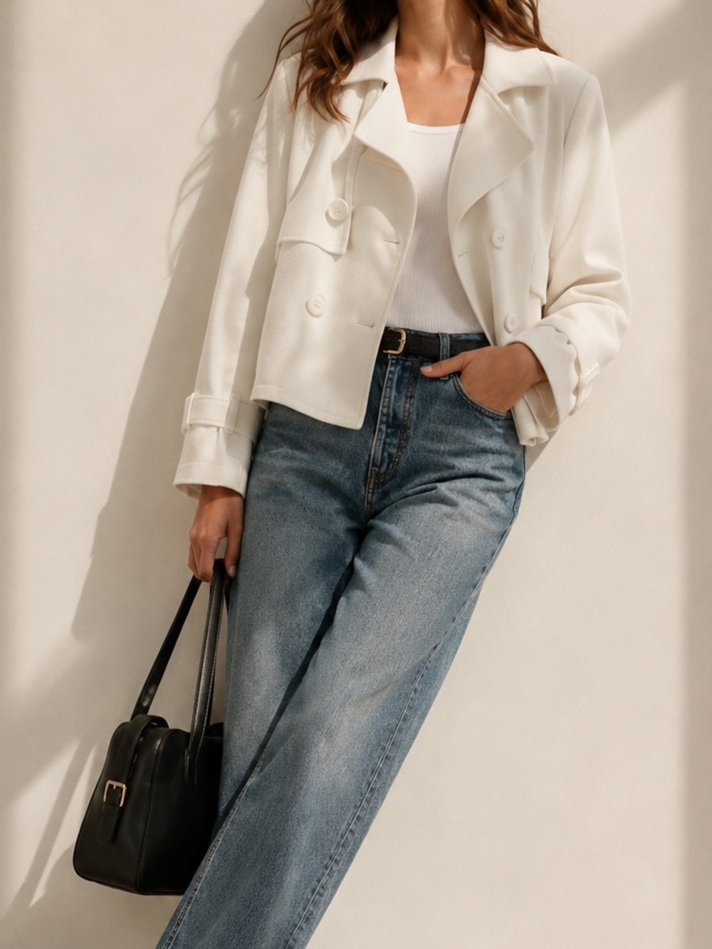 Splendid Portia Boxy Double Breasted Boxy Fit Short Peacoat Jacket XL